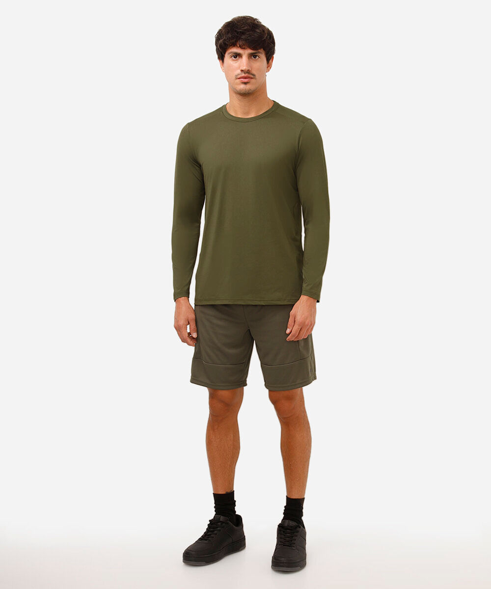 camiseta esportiva com proteção uv verde