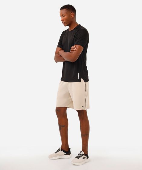bermuda esportiva masculina com bolsos bege