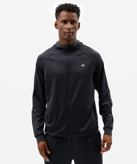 jaqueta esportiva masculina com capuz azul