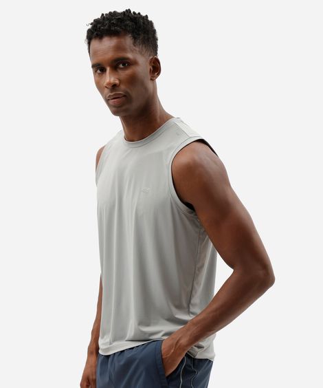 regata esportiva masculina de poliamida com refletivos cinza