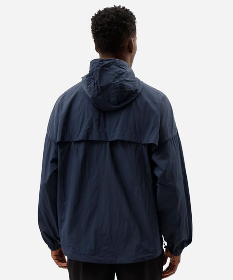 jaqueta esportiva masculina de poliamida com capuz - azul marinho