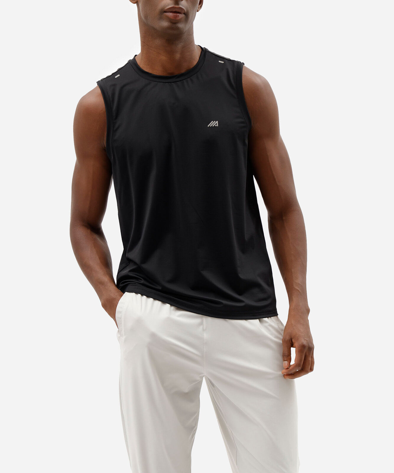 regata esportiva masculina de poliamida com refletivos preta