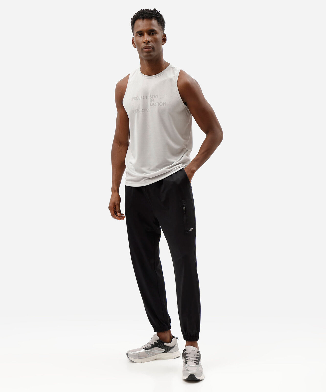 regata slim esportiva masculina estampada cinza