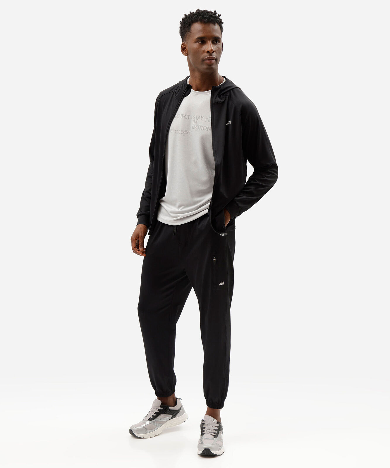 calça jogger esportiva masculina cós elástico preta