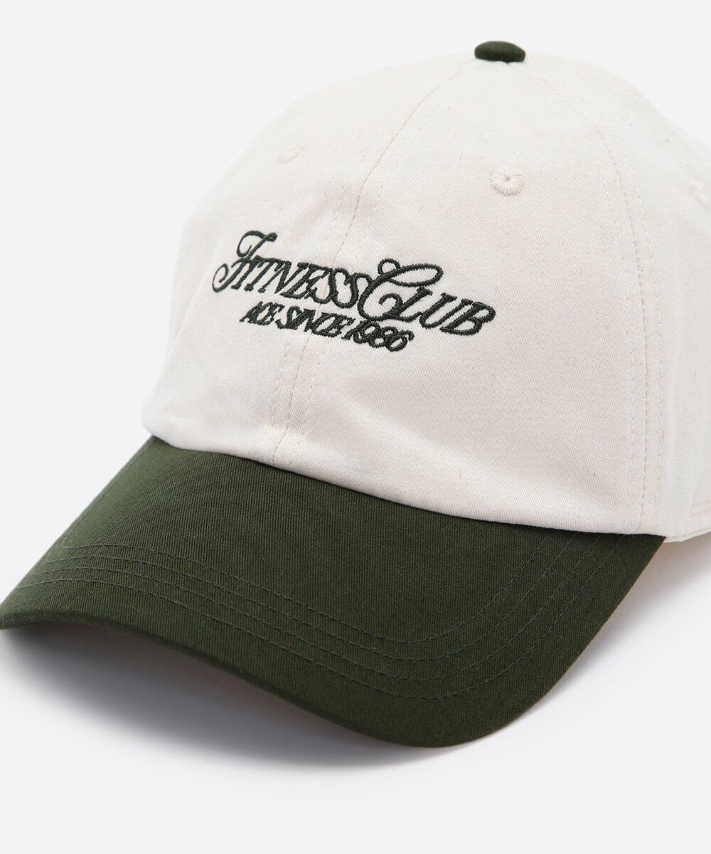 boné aba curva de sarja bordado verde