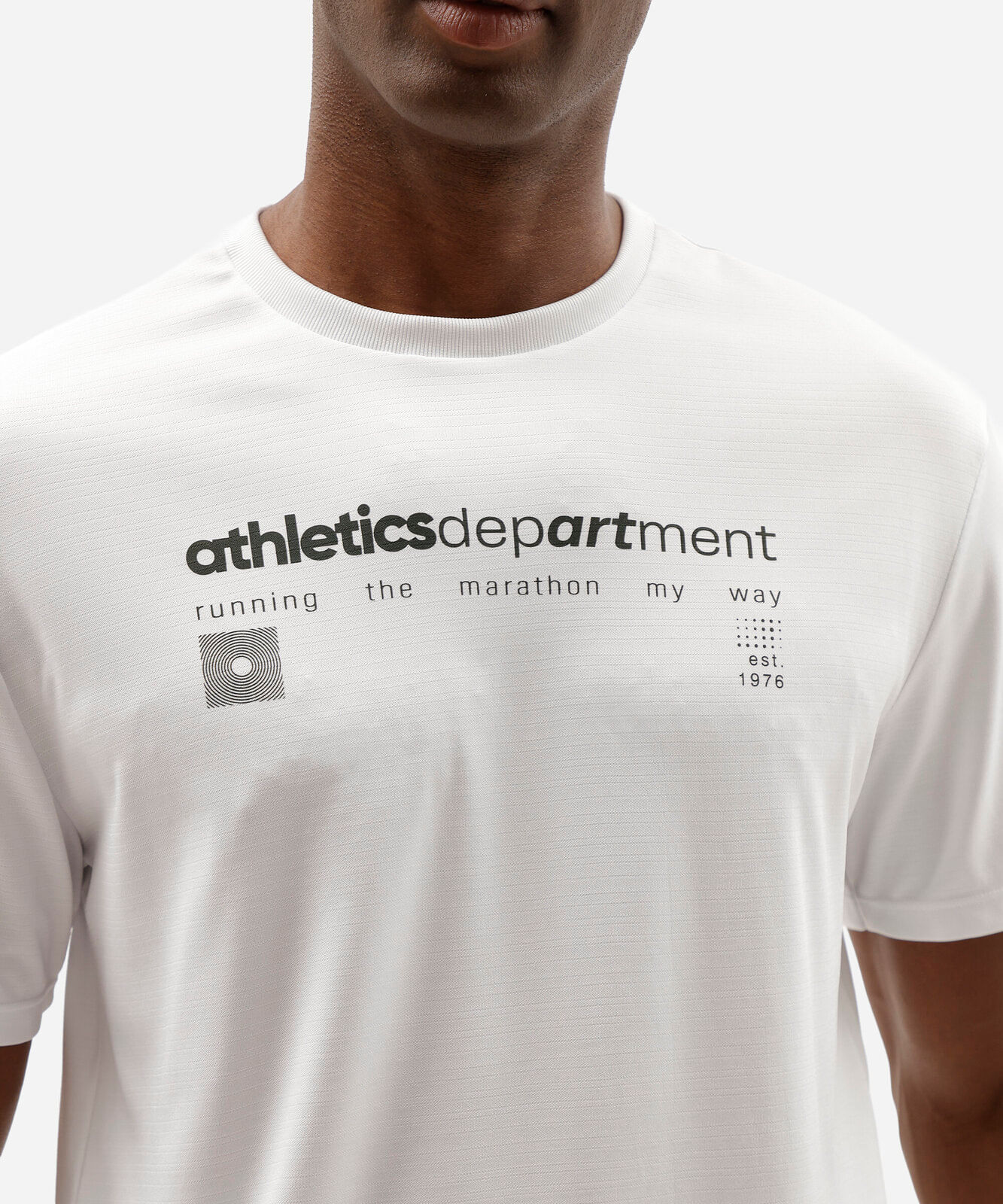 camiseta esportiva masculina manga curta estampada off white