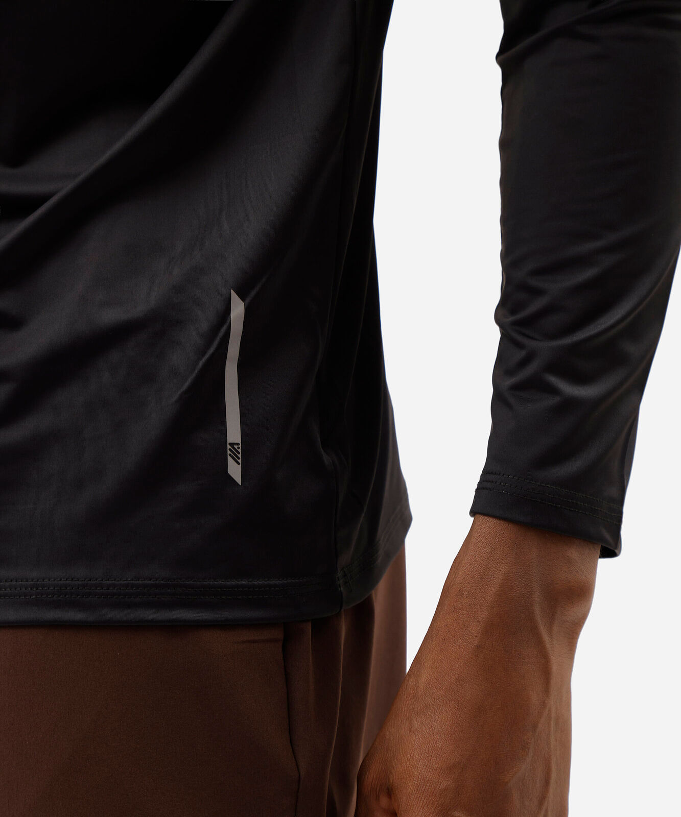 camiseta esportiva masculina manga longa com proteção uv preta