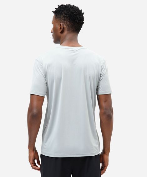 camiseta masculina de poliamida manga curta esportiva cinza