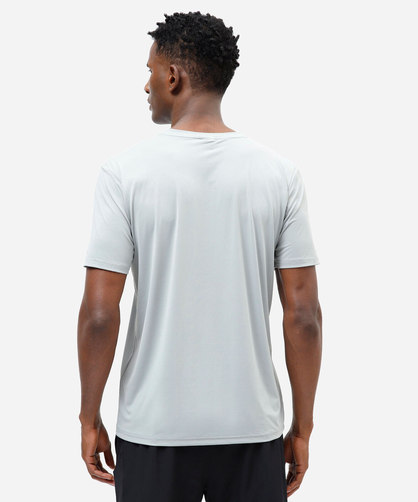 camiseta masculina de poliamida manga curta esportiva cinza