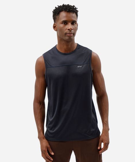 regata masculina esportiva ace com recortes estampada azul