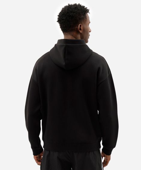 blusão esportivo masculino de moletom com capuz preto