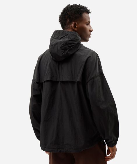 jaqueta esportiva masculina de poliamida com capuz preta