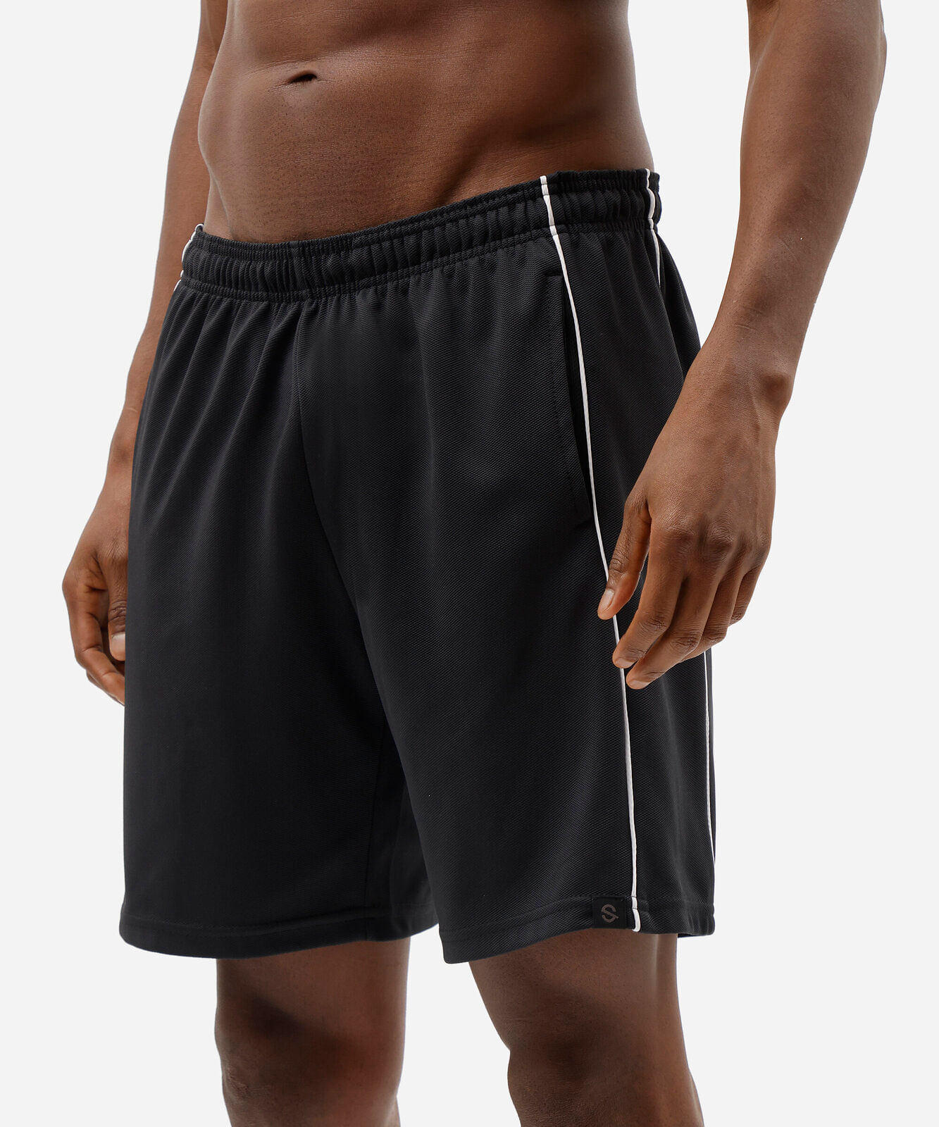 bermuda esportiva masculina com recorte preta