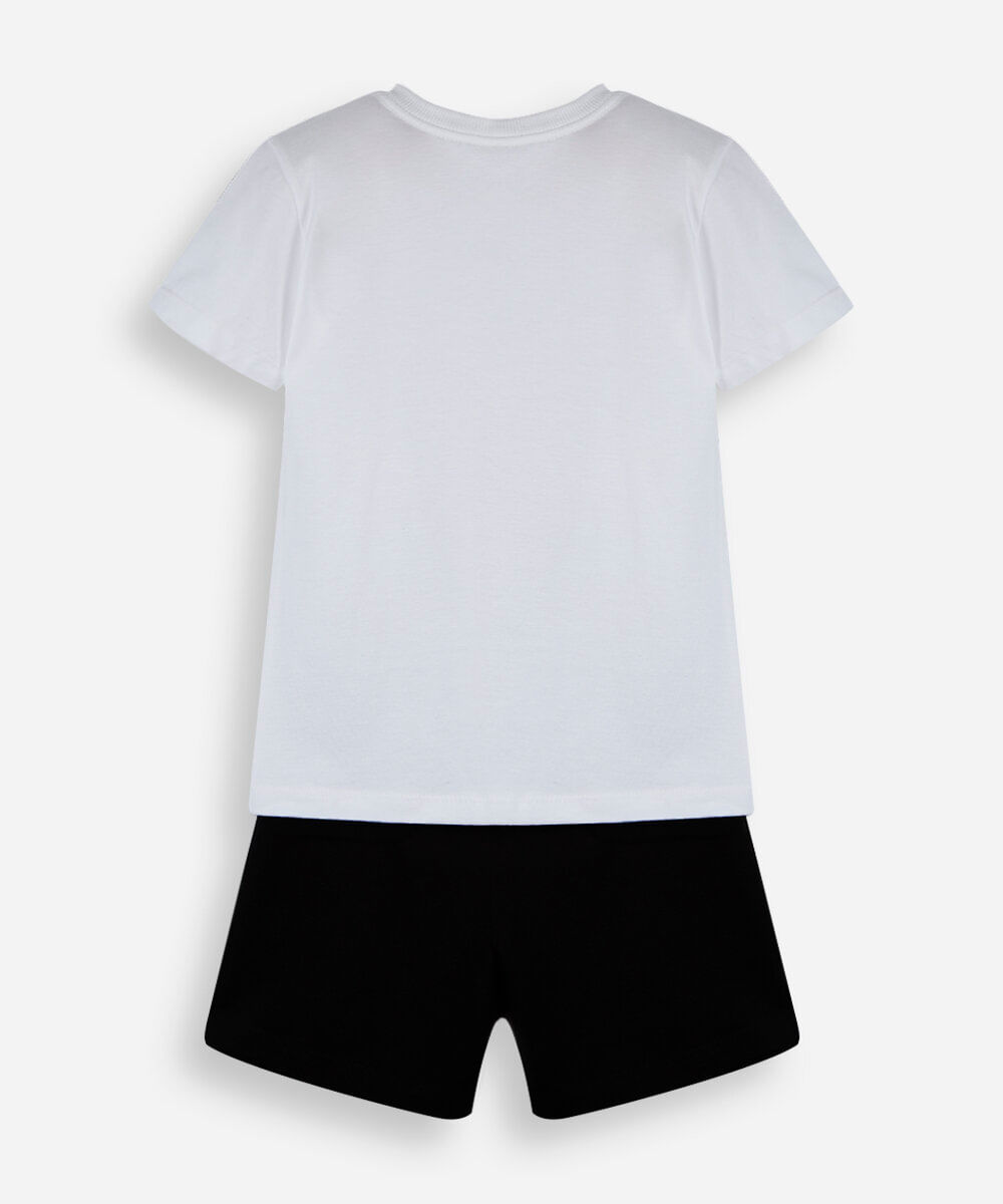 conjunto curto infantil de algodão sonic off white