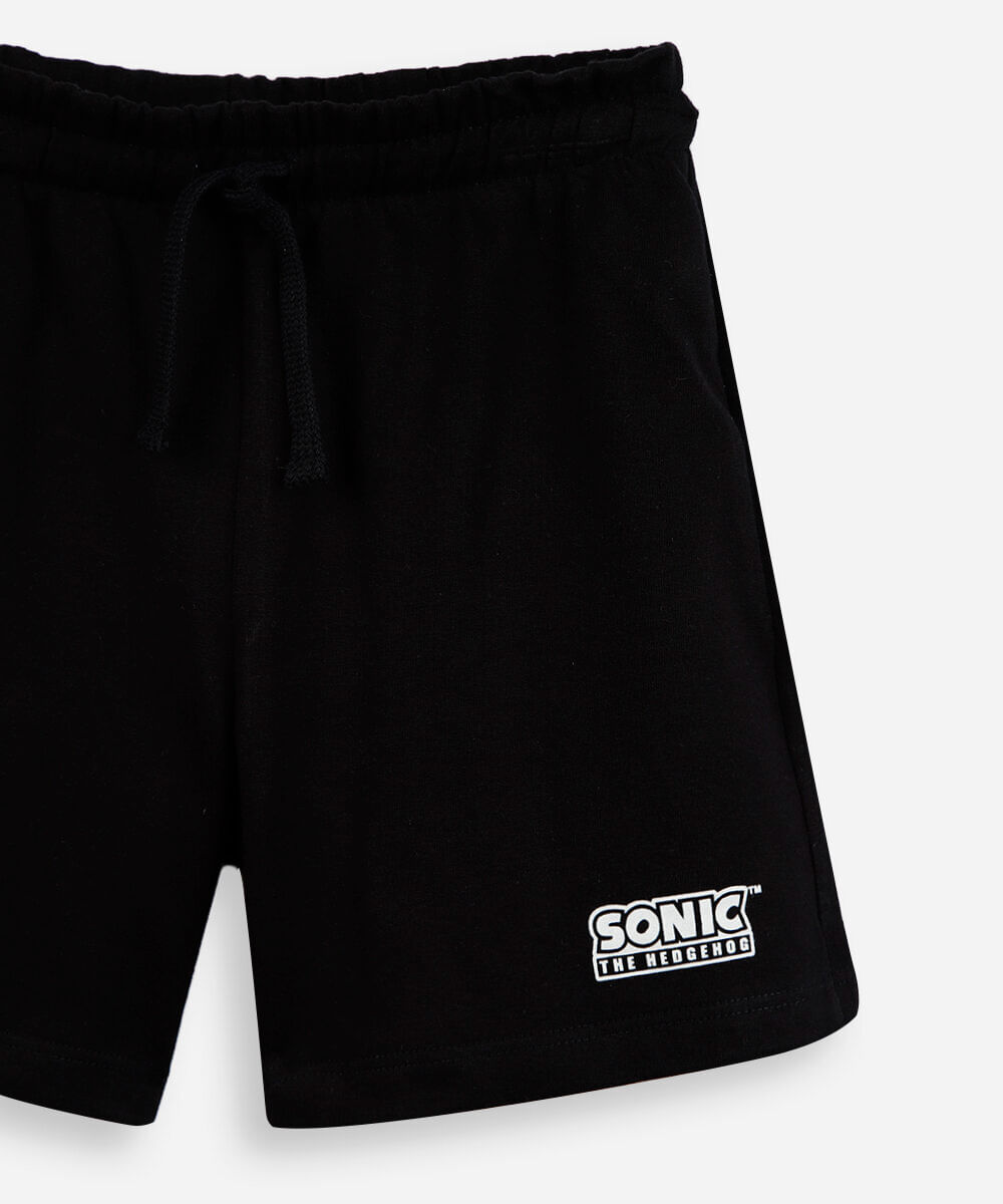 conjunto curto infantil de algodão sonic off white