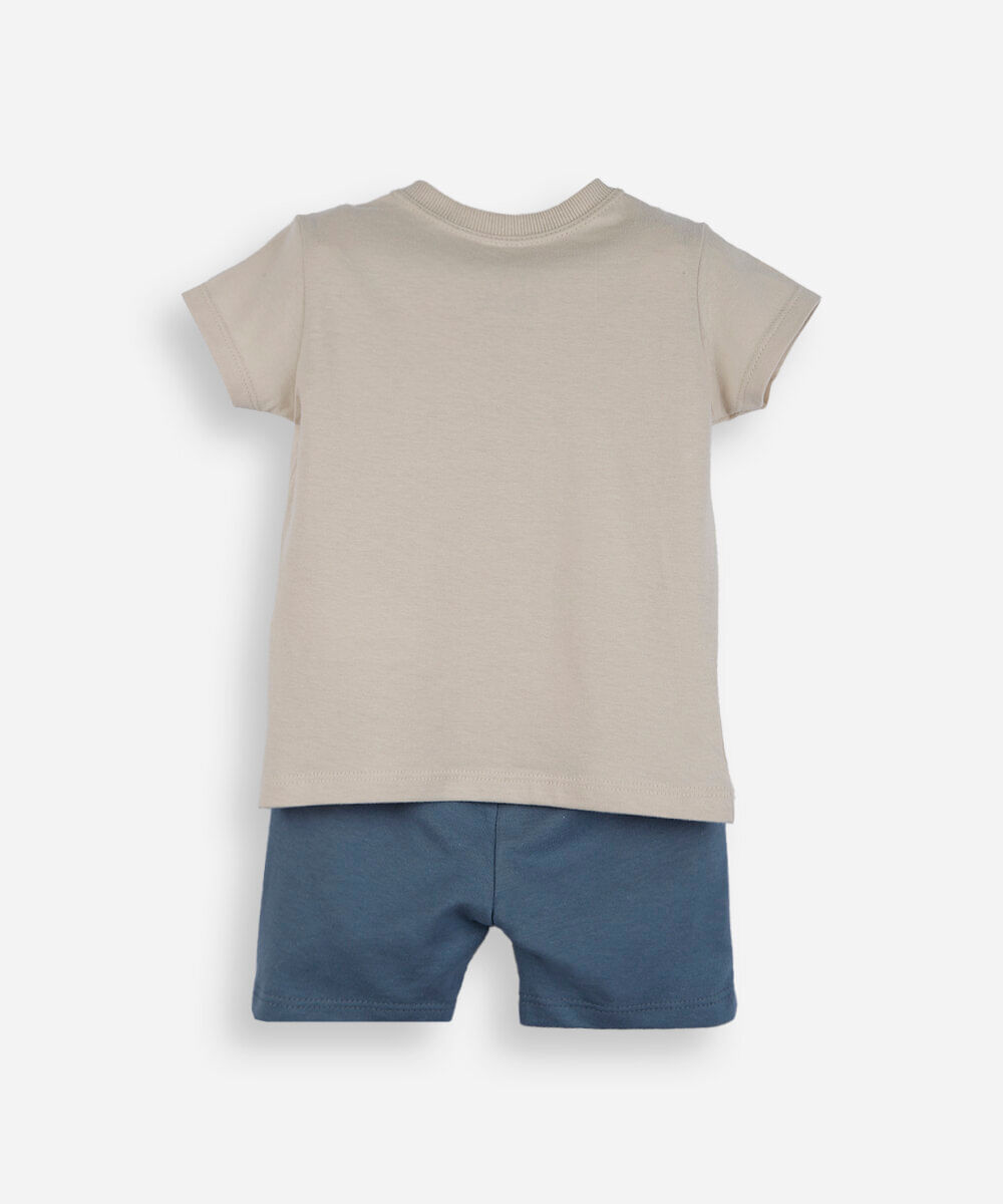 conjunto curto infantil de algodão toy story bege