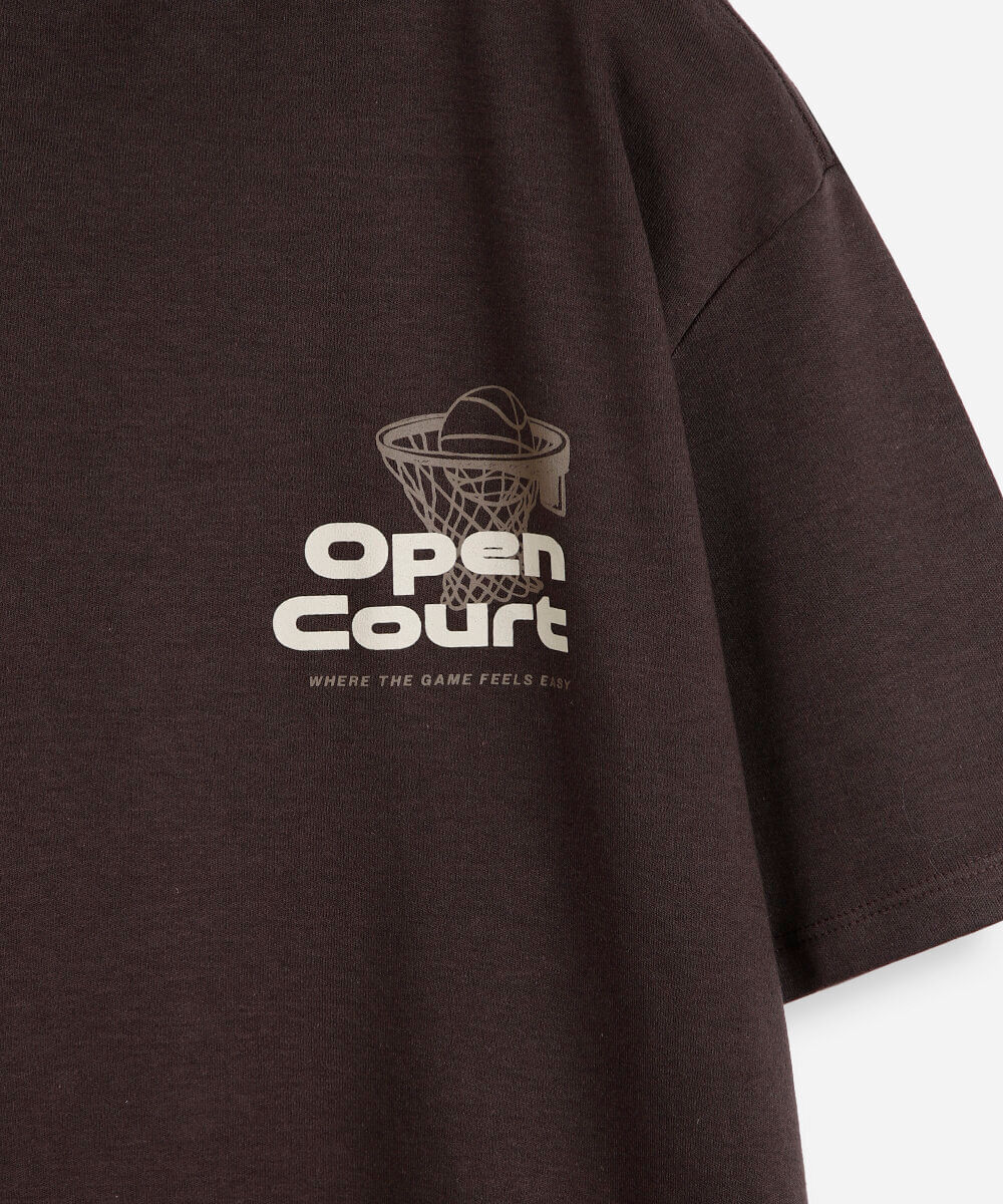 camiseta juvenil com algodão manga curta estampada marrom