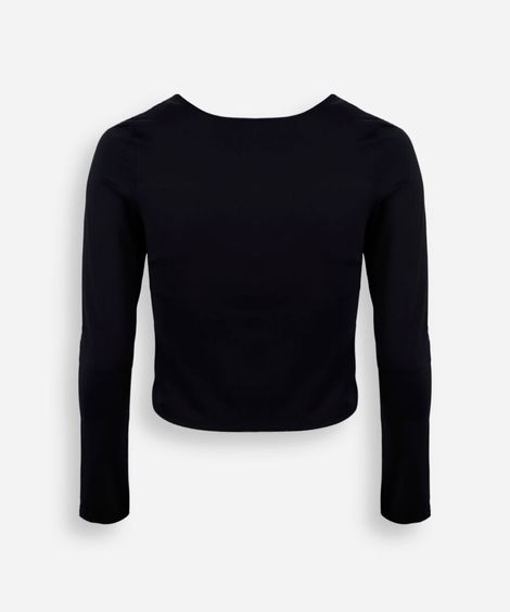 blusa juvenil manga longa preta