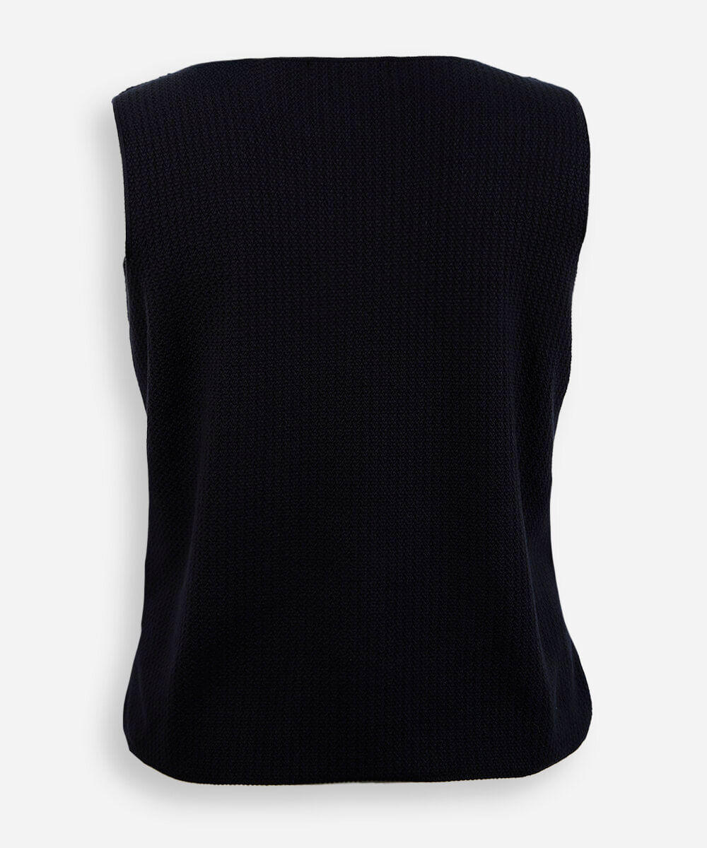 colete feminino de tricot plus size azul