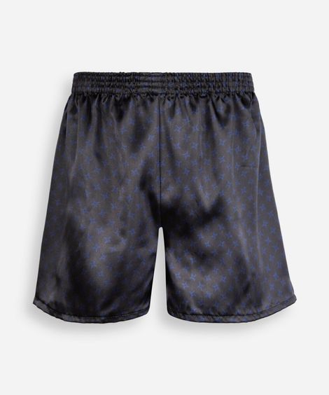 cueca samba canção masculina estampada acetinada  preta