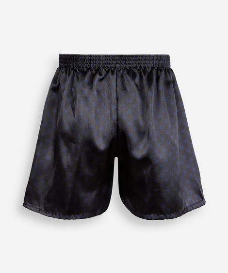 cueca samba canção masculina estampada acetinada  preta