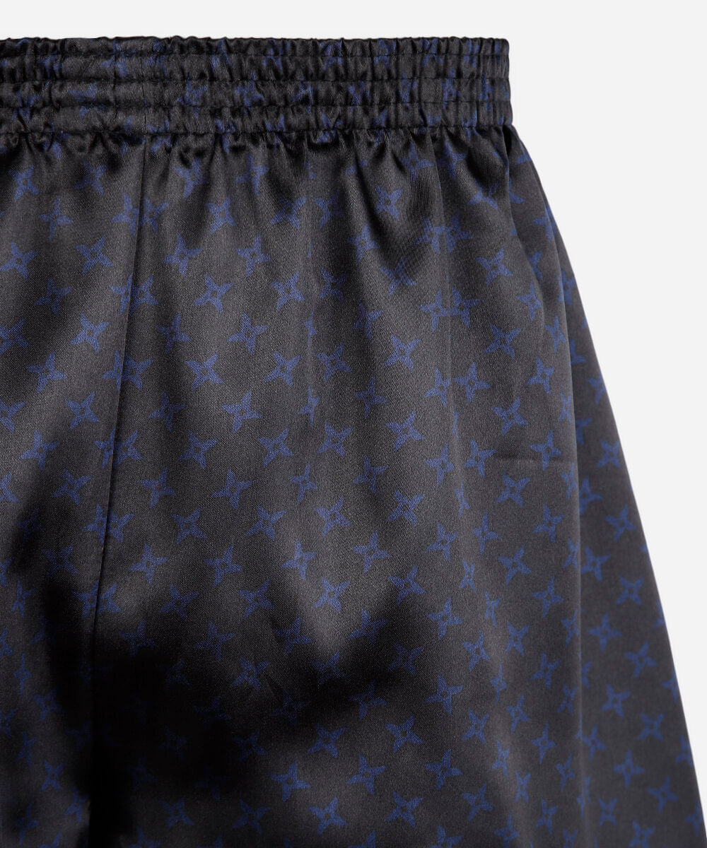 cueca samba canção masculina estampada acetinada  preta