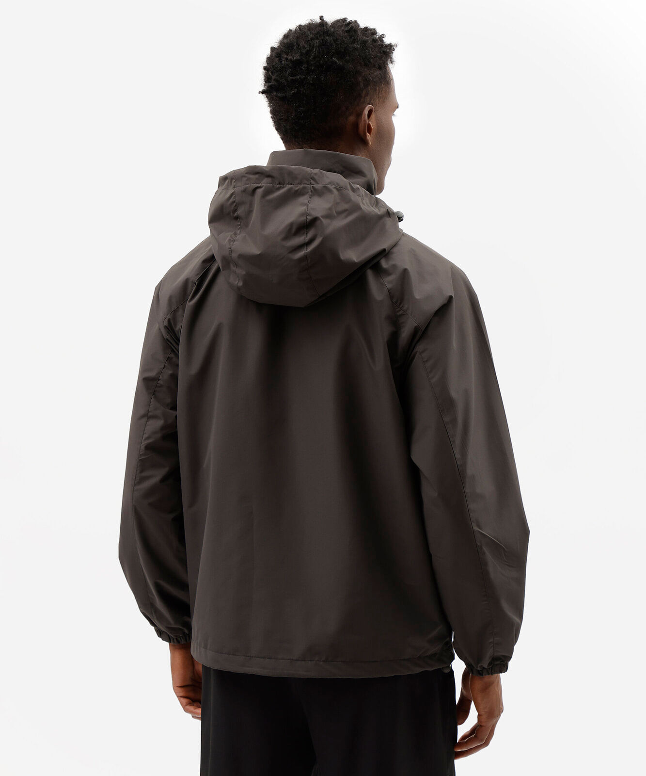 jaqueta corta vento masculina esportiva com capuz preta