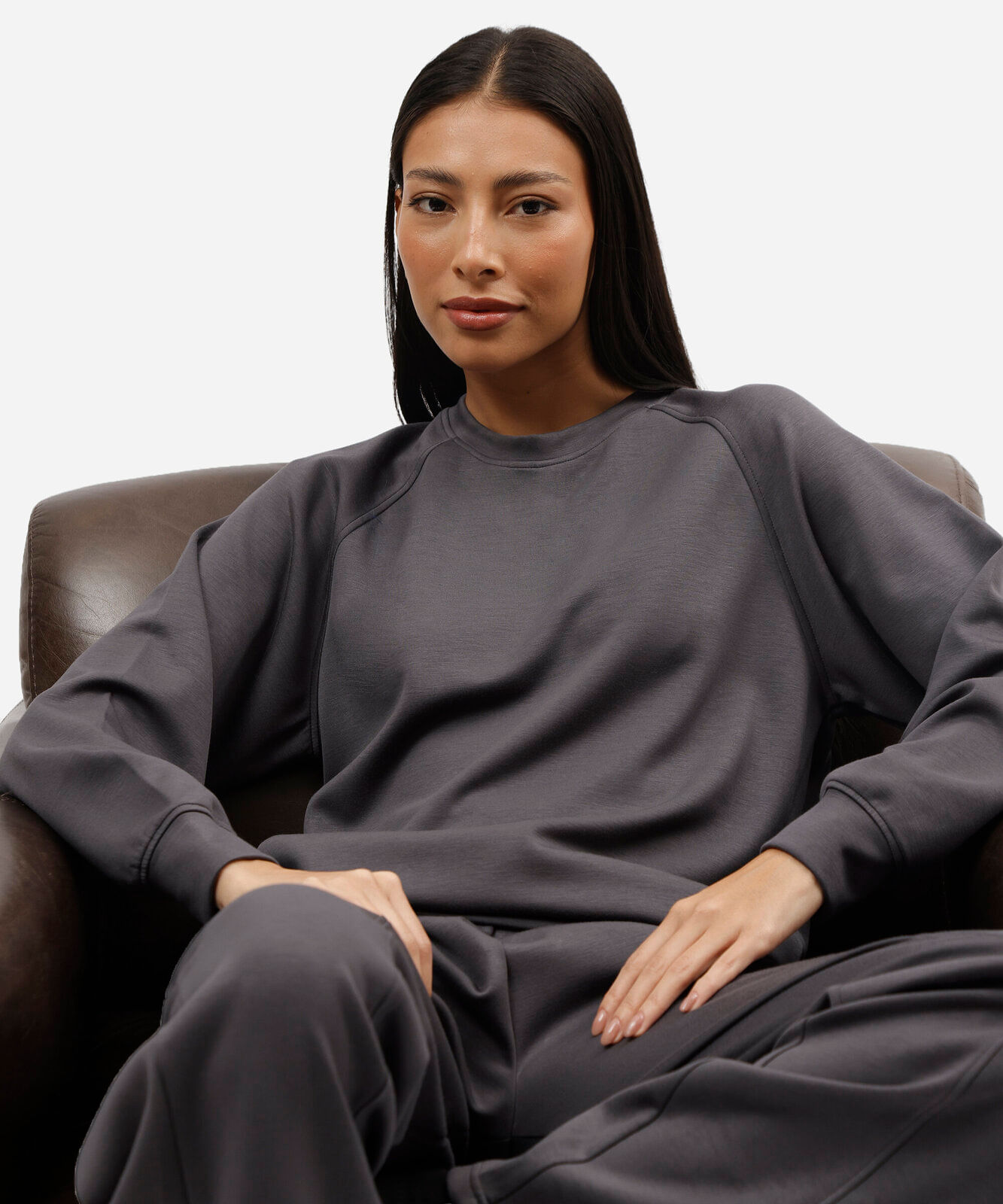blusa de pijama feminina com viscose manga longa cinza