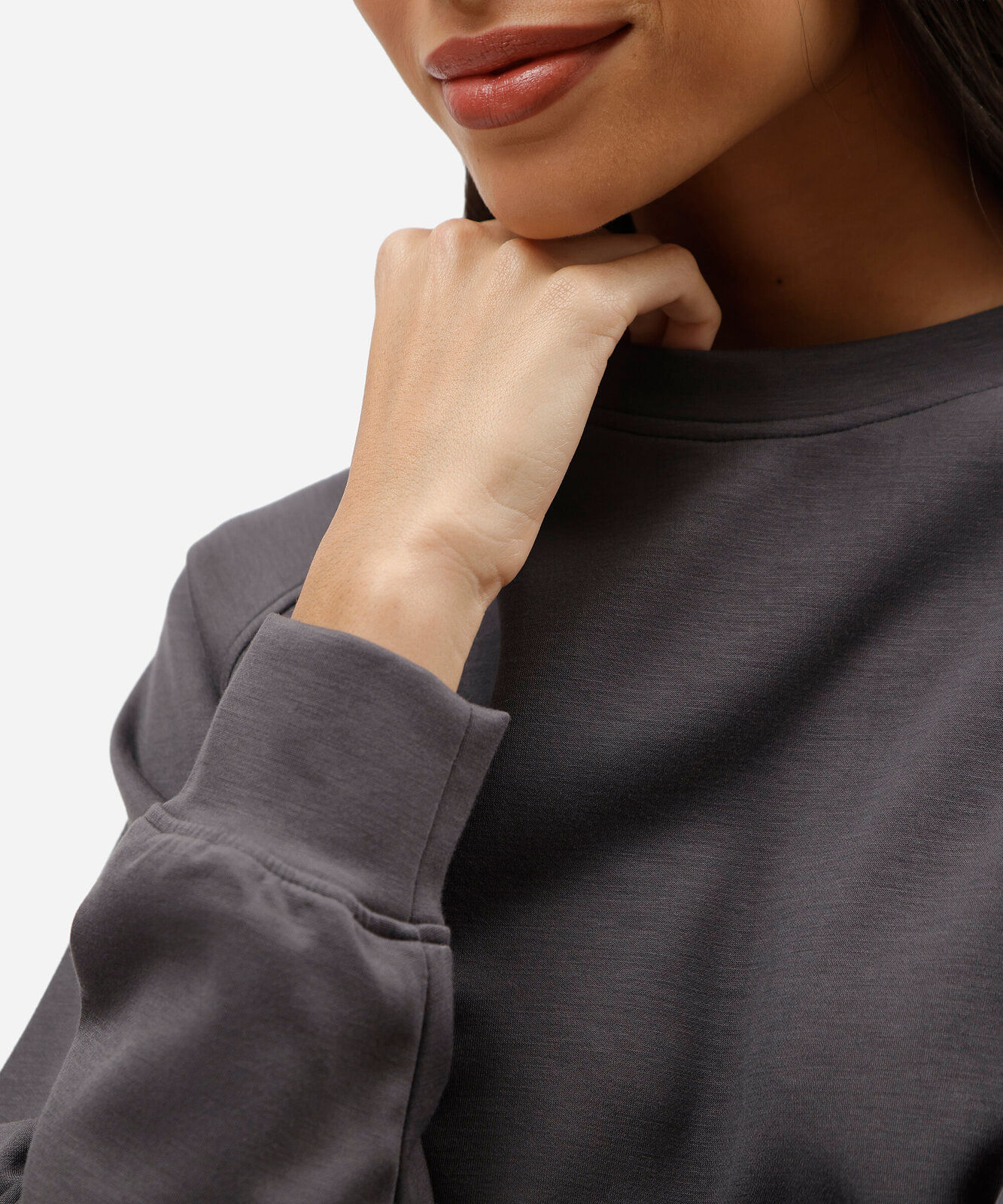 blusa de pijama feminina com viscose manga longa cinza