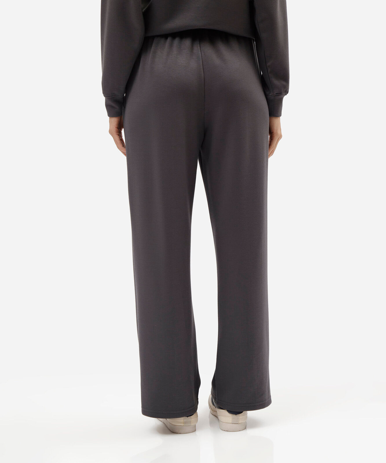 calça wide leg de pijama feminina com viscose cinza