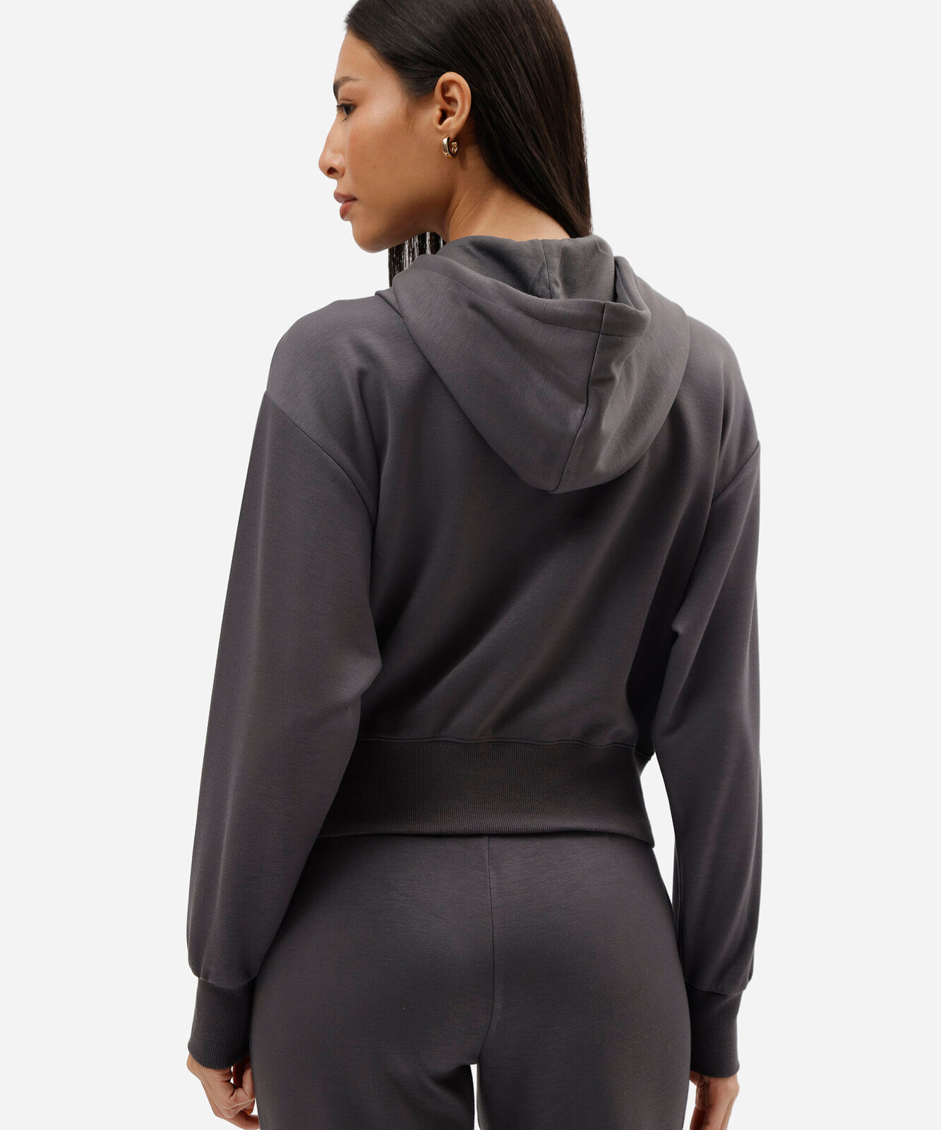 jaqueta de pijama feminina com viscose e capuz cinza