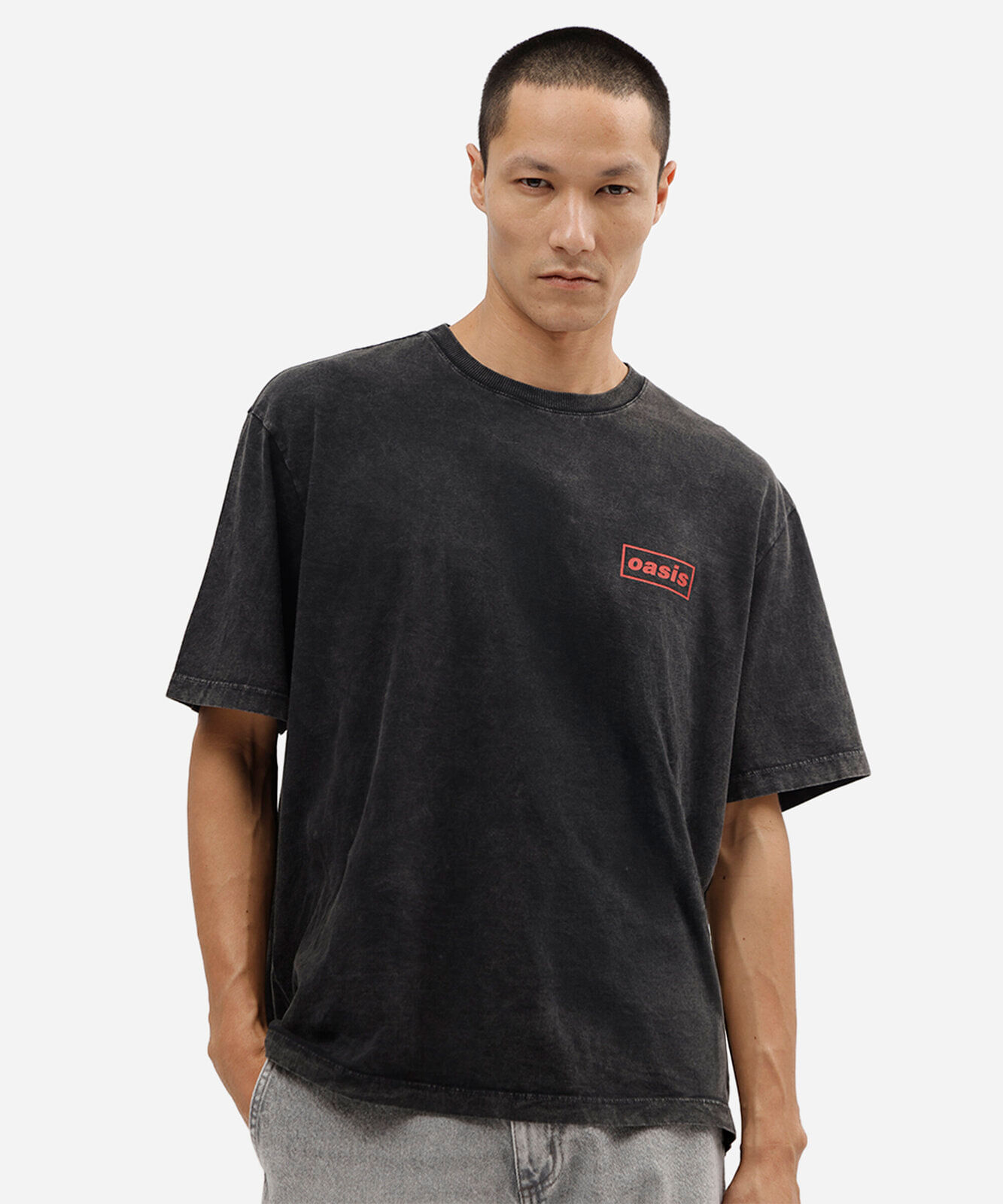 camiseta box masculina de algodão manga curta oasis cinza