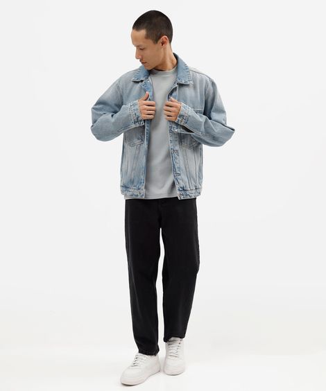 calça relaxed masculina jeans   - black jeans