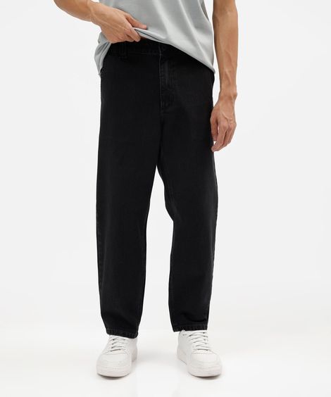 calça relaxed masculina jeans   - black jeans