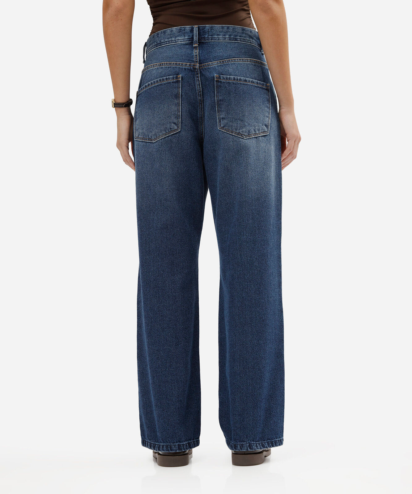 calça jeans cropped wide leg feminina de algodão com cintura super alta azul