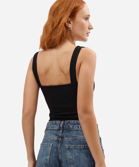 regata corset feminina decote quadrado preta