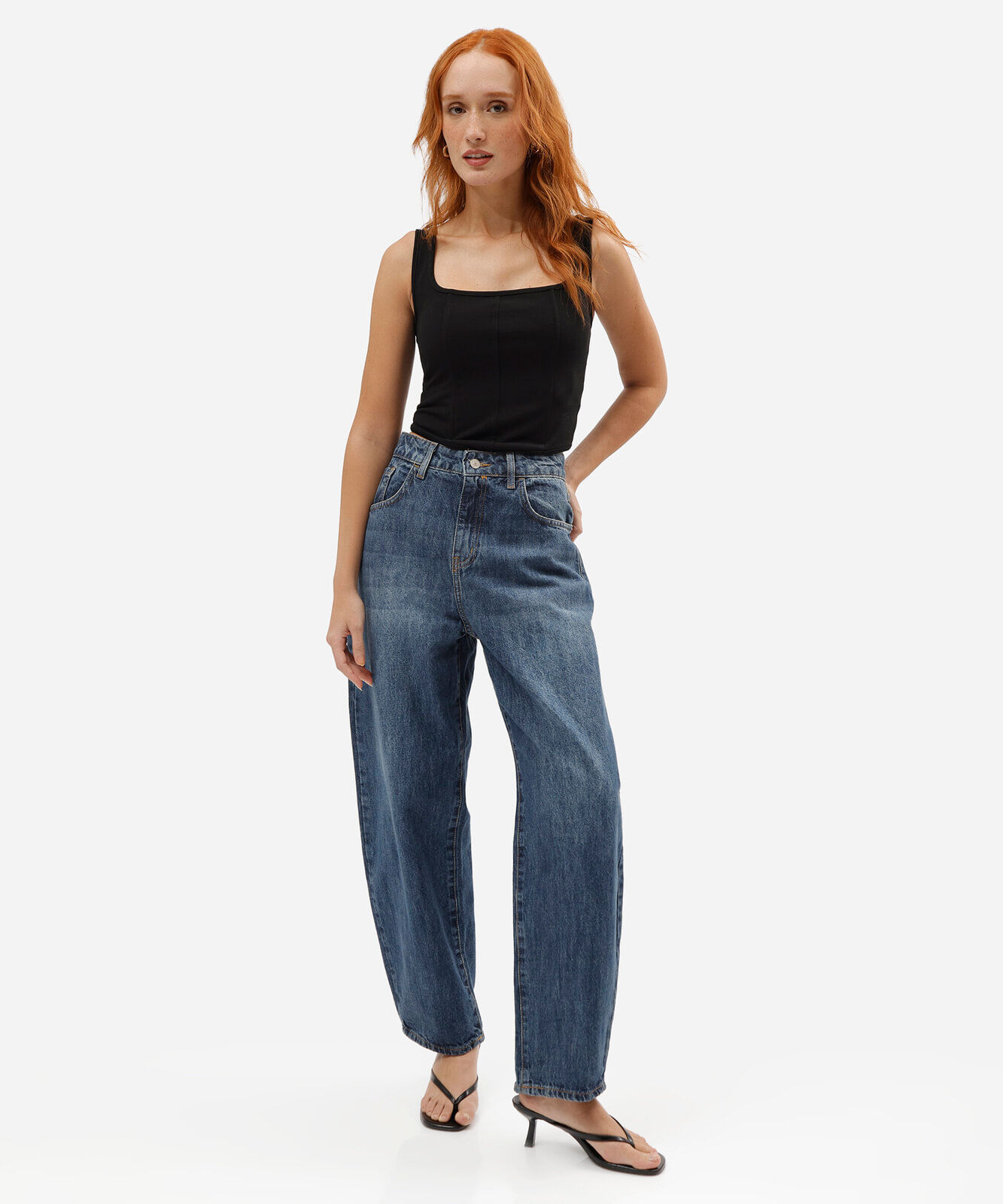 regata corset feminina decote quadrado preta