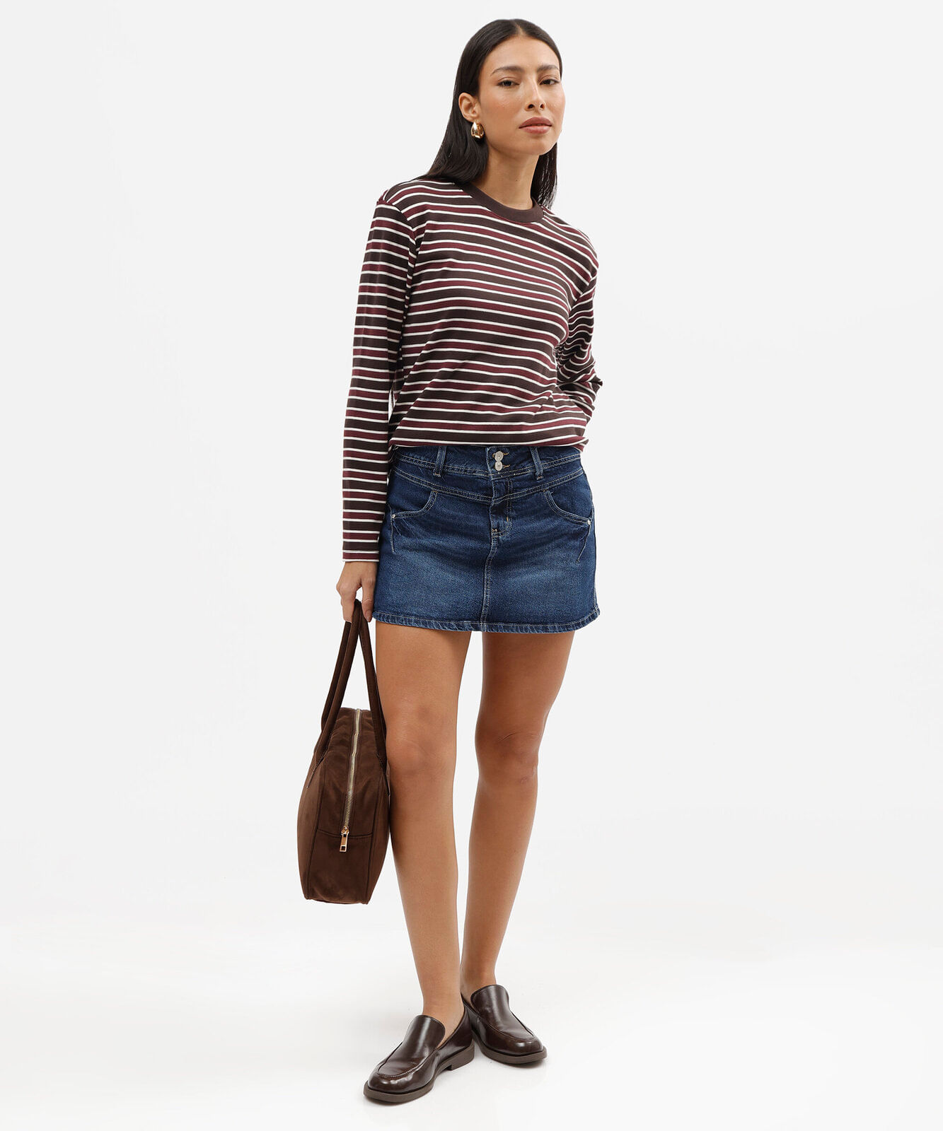 short saia feminino jeans cintura média azul