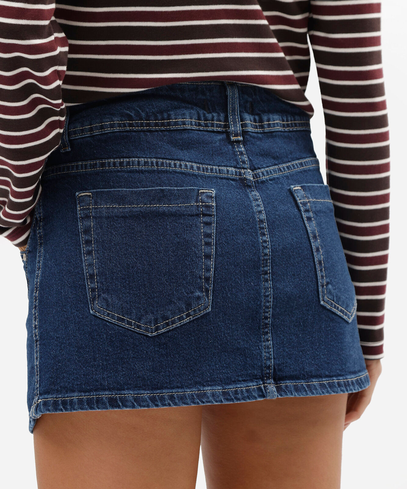 short saia feminino jeans cintura média azul