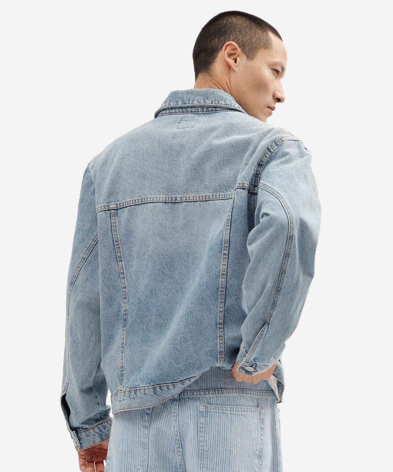 jaqueta masculina jeans azul