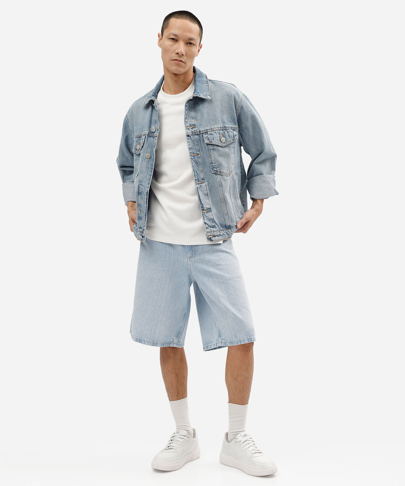 jaqueta masculina jeans azul