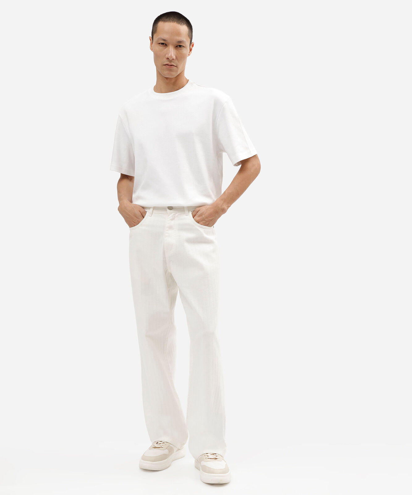 camiseta masculina relaxed de algodão peruano branca