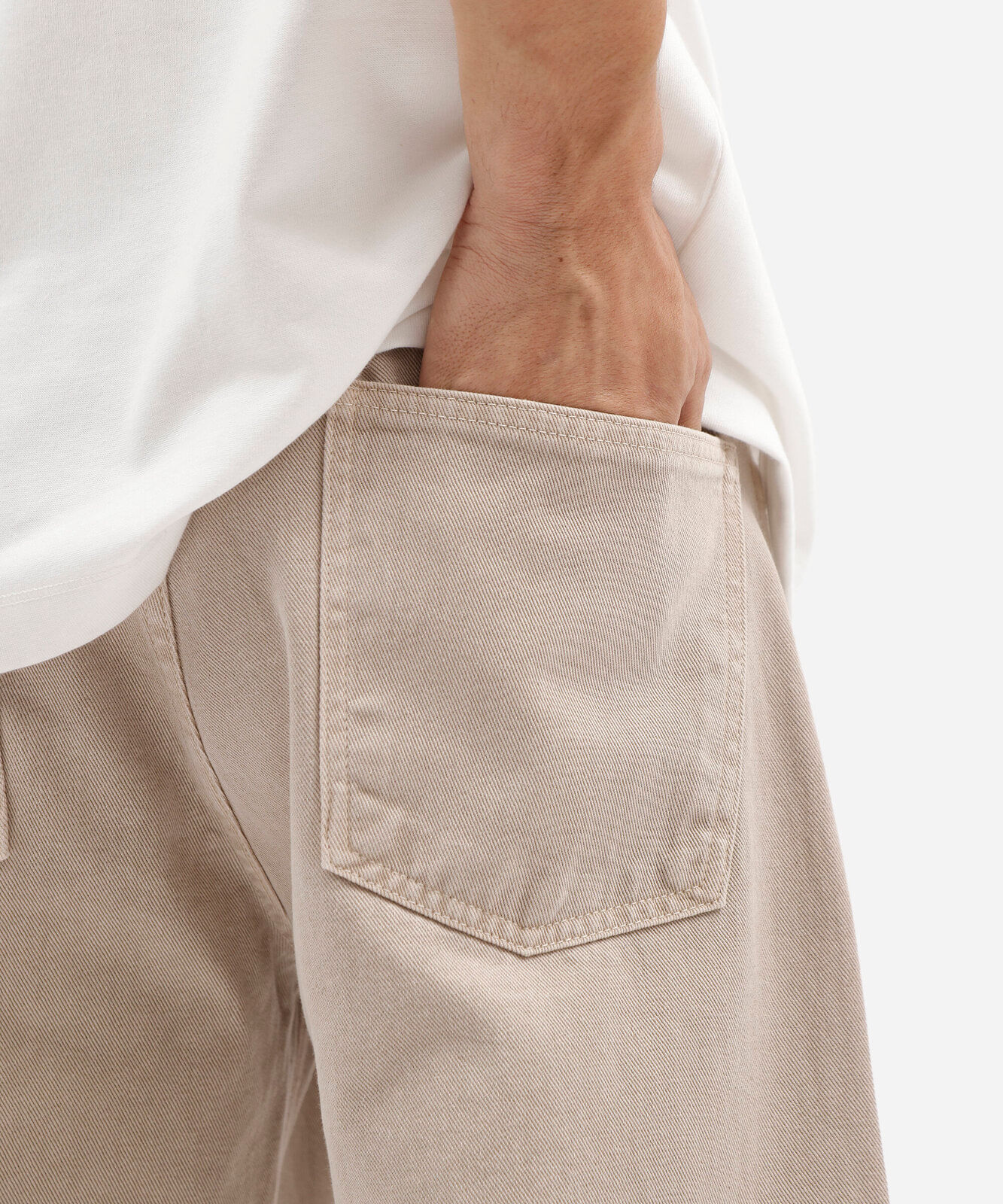 calça reta masculina jeans  bege