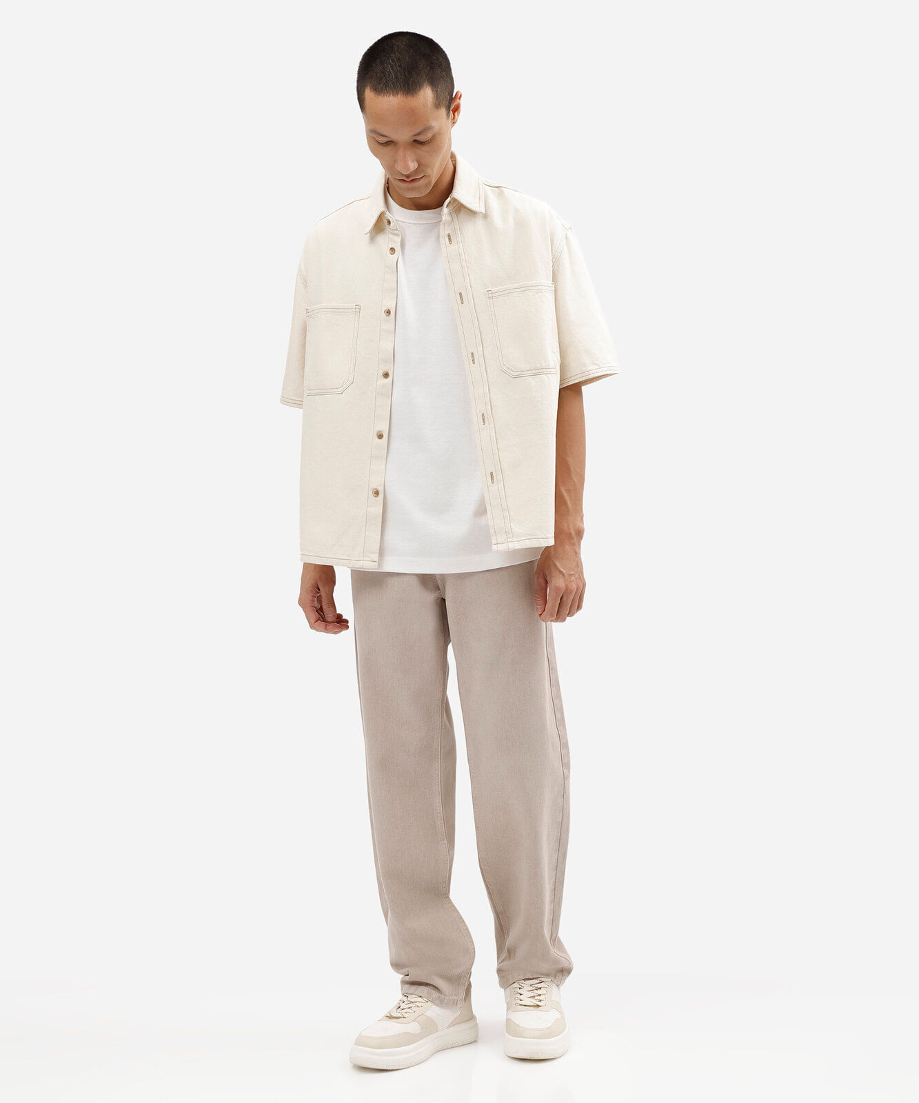 camiseta relaxed masculina de algodão coolmax branca