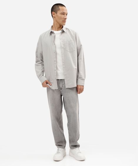 calça chino masculina jeans cinza