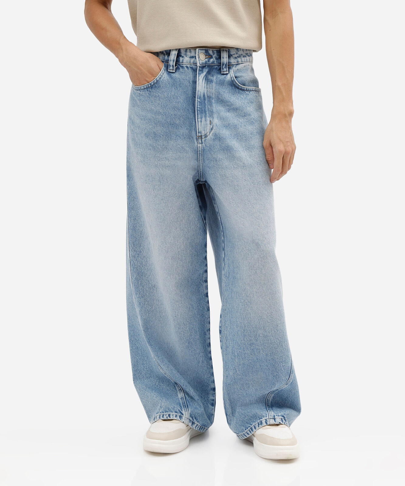 calça super baggy masculina jeans azul