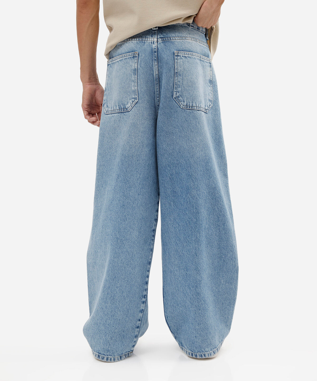 calça super baggy masculina jeans azul