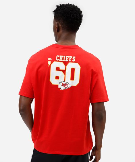 camiseta masculina com algodão chiefs nfl vermelha
