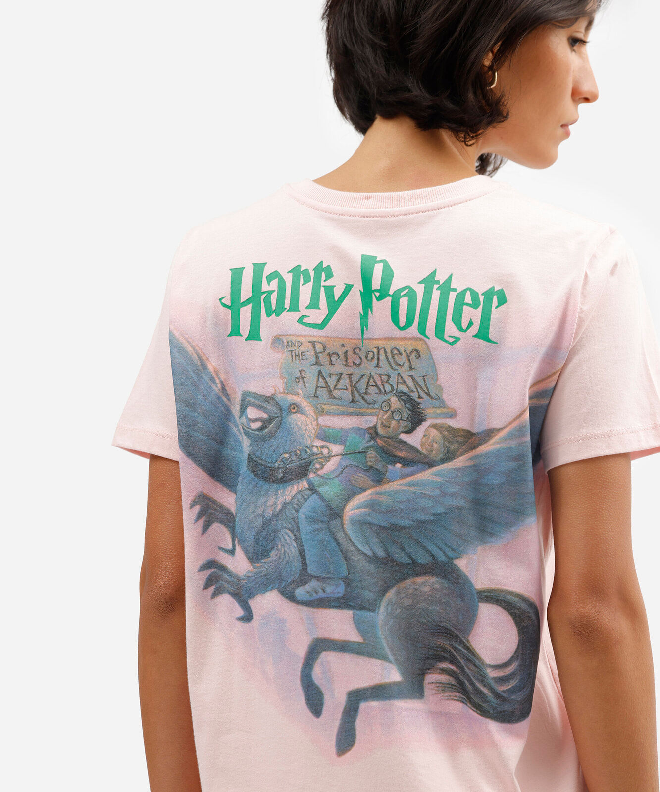 camiseta feminina de algodão manga curta harry potter rosa