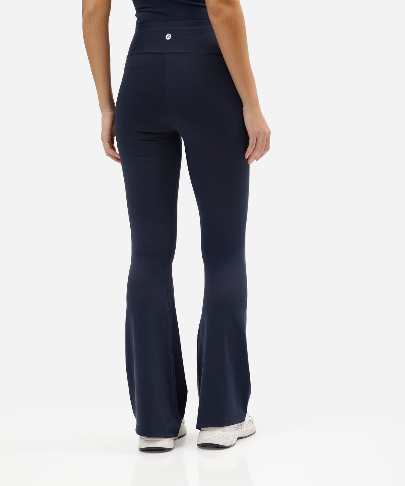 calça legging flare esportiva feminina de poliamida azul